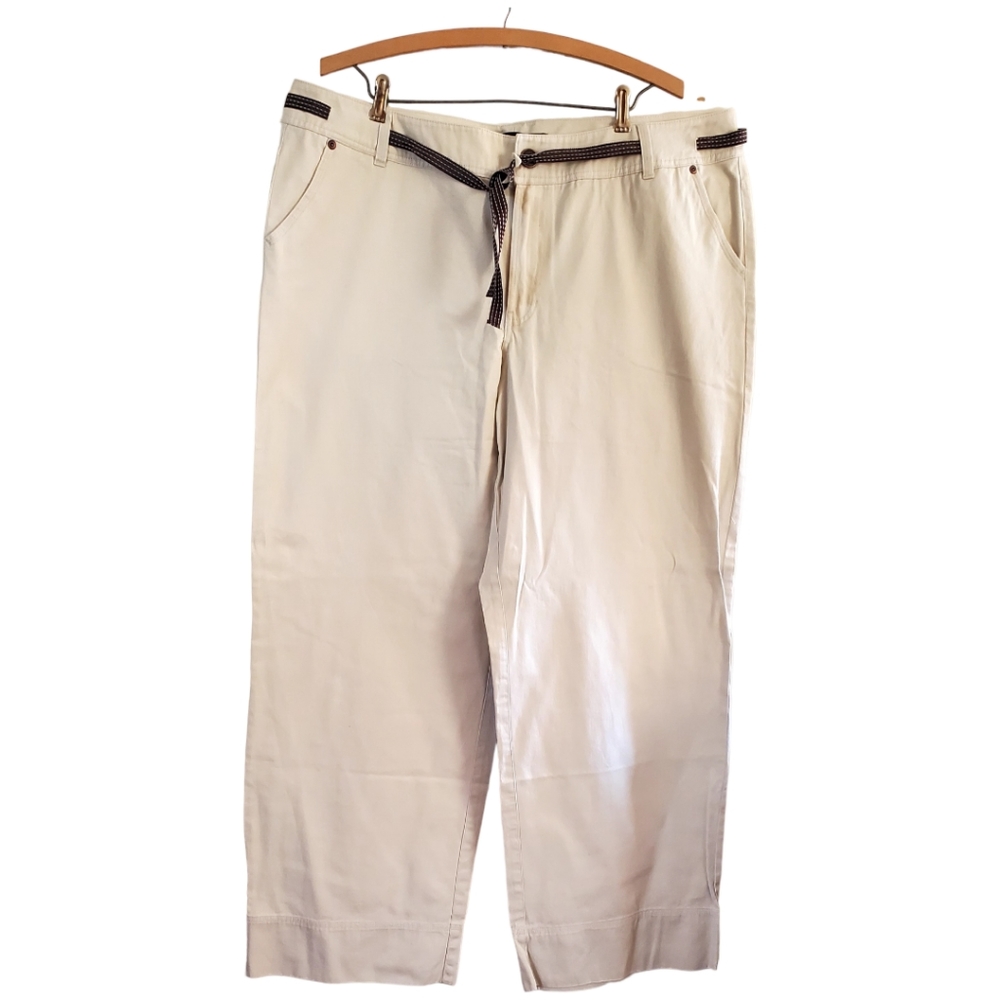 New Venezia Wide-Legged Khaki Pants Size 20 100%Cotton